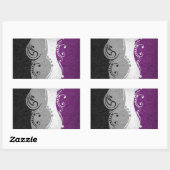 Fancy gedraaide aseksuele vlag rechthoekige sticker (Vel)