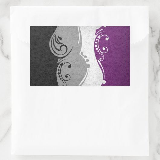 Fancy gedraaide aseksuele vlag rechthoekige sticker (Tas)