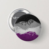 Fancy gedraaide aseksuele vlag ronde button 5,7 cm (Voorkant /achterkant)