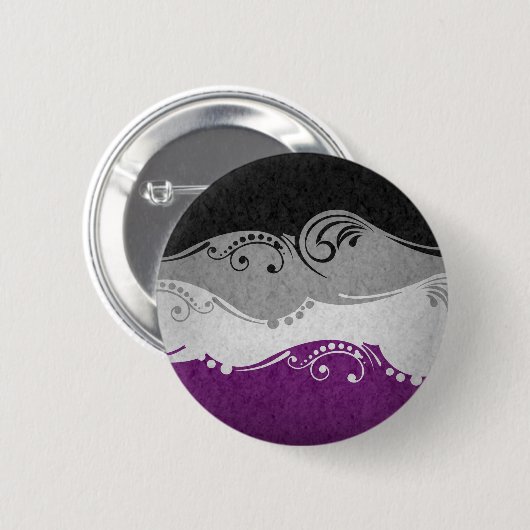 Fancy gedraaide aseksuele vlag ronde button 5,7 cm (Voorkant /achterkant)