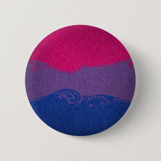 Fancy gedraaide Bisexual Pride Flag Ronde Button 5,7 Cm (Voorkant)