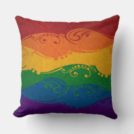 Fancy gedraaide LGBTQ Pride Rainbow Flag Kussen