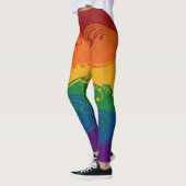 Fancy gedraaide LGBTQ Pride Rainbow Flag Leggings (Links)