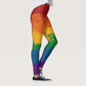 Fancy gedraaide LGBTQ Pride Rainbow Flag Leggings (Rechts)