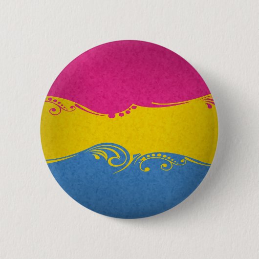 Fancy gedraaide Pansexual Pride Flag Ronde Button 5,7 Cm (Voorkant)