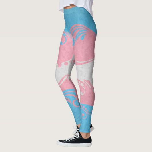 Fancy gedraaide Transgender Pride Flag Leggings (Links)