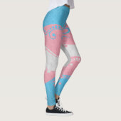 Fancy gedraaide Transgender Pride Flag Leggings (Rechts)