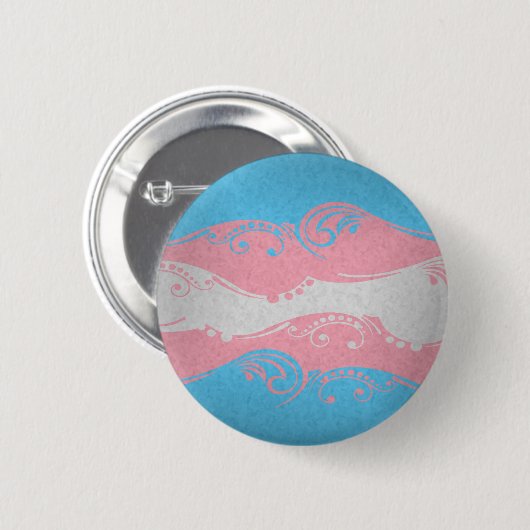 Fancy gedraaide Transgender Pride Flag Ronde Button 5,7 Cm (Voorkant /achterkant)