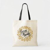 Fancy Geef Bedankt tekst met gouden krans Tote Bag (Voorkant)