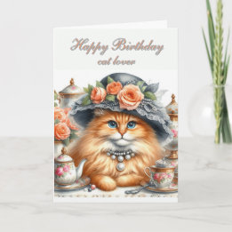 Fancy geklede kattenliefhebbers Happy Birthday Kaa Feestdagen Kaart