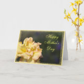 Fancy Gele Rose Happy Moederdag Kaart (Gele Bloem)