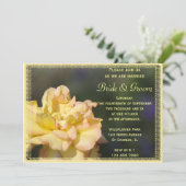 Fancy Gele Rose Wedding Uitnodiging (Staand voorkant)