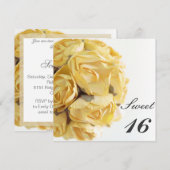 Fancy gele rozen zoete zestiende verjaardag kaart (Voorkant / Achterkant)