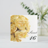 Fancy gele rozen zoete zestiende verjaardag kaart (Staand voorkant)