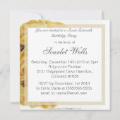 Fancy gele rozen zoete zestiende verjaardag kaart (Achterkant)