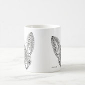 Fancy gele, zwarte en witte vlektekening koffiemok (Center)