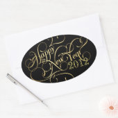 Fancy Gelukkig Nieuwjaar Stickers - Ovaal (Envelop)
