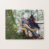 Fancy gepantserde nacht op de Pegasus Legpuzzel (Horizontaal)