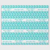 Fancy Gepersonaliseerde Bruid, Bruidegom Aqua Blue Cadeaupapier (Vlak)