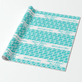 Fancy Gepersonaliseerde Bruid, Bruidegom Aqua Blue Cadeaupapier (Uitgerold)