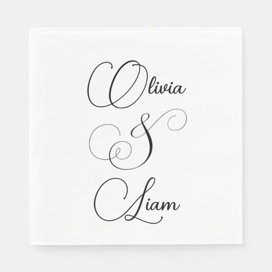 Fancy gepersonaliseerde bruiloft servetten (Voorkant)