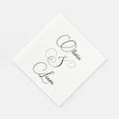 Fancy gepersonaliseerde bruiloft servetten (Hoek)