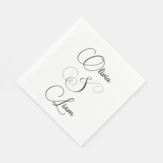 Fancy gepersonaliseerde bruiloft servetten (Hoek)