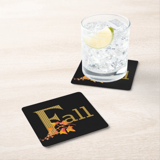 Fancy gespeelde Herfst Word Art Kartonnen Onderzetters (Insitu)