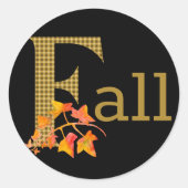 Fancy gespeelde Herfst Word Art Ronde Sticker (Voorkant)