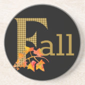 Fancy gespeelde Herfst Word Art Zandsteen Onderzetter (Voorkant)