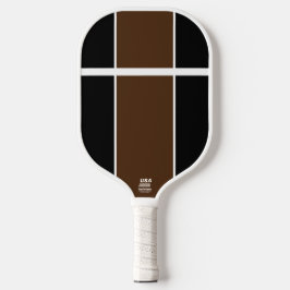 Fancy gespleten zwarte cacao-raceband pickleball paddle