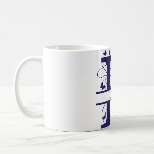 Fancy Gesplitste monogram Letter "L" Koffiemok (Links)