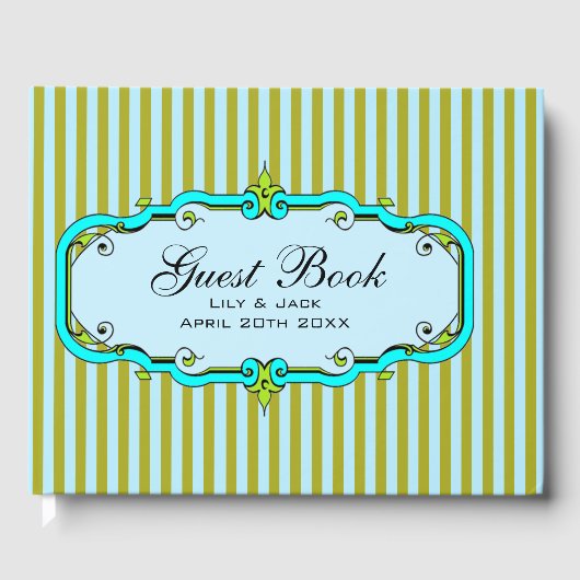 Fancy gestreept gastenboek (Voorkant)