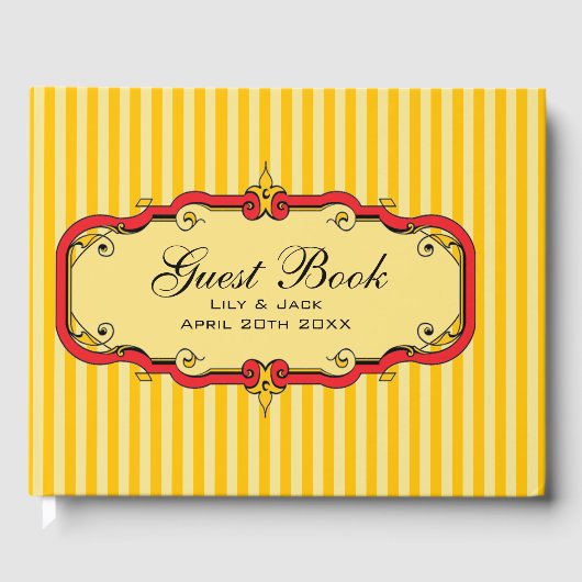 Fancy gestreept gastenboek (Voorkant)