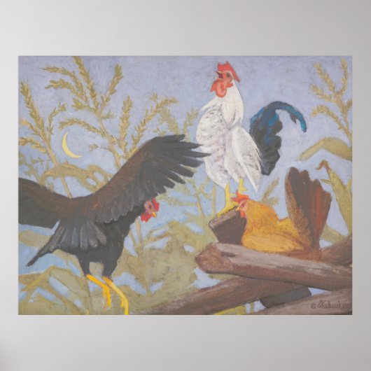 Fancy gevogelte – Kleurrijk gevogelte door Kulhane Poster (Voorkant)