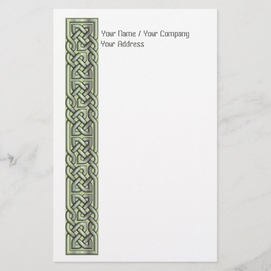 Fancy gevuld Celtic Knoks Green Briefpapier (Voorkant)