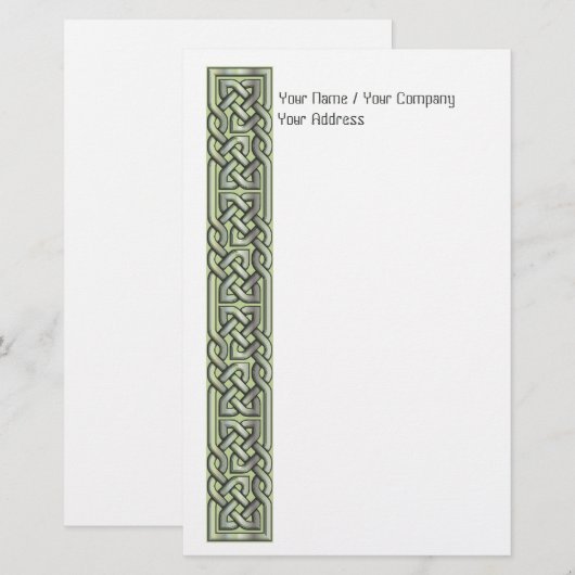 Fancy gevuld Celtic Knoks Green Briefpapier (Voorkant / Achterkant)