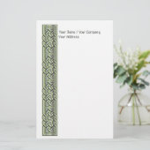 Fancy gevuld Celtic Knoks Green Briefpapier (Staand voorkant)