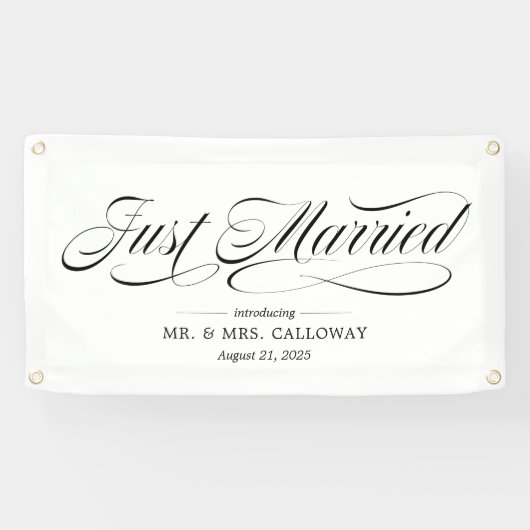 Fancy gewoon gehuwde autobanner spandoek (Horizontaal)