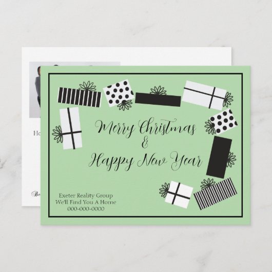 Fancy Gift Boxes Corporate Photo Holiday Postcard Briefkaart (Voorkant / Achterkant)