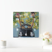 Fancy Giraffe Vierkante Klok (Huis)