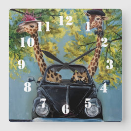 Fancy Giraffe Vierkante Klok