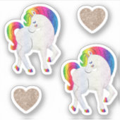 Fancy Girly Cute Fun Rainbow Unicorn Sticker (Voorkant)