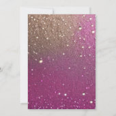 Fancy girly hot roze goud glitter verjaardag kaart (Achterkant)