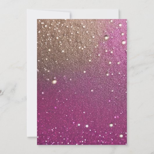 Fancy girly hot roze goud glitter verjaardag kaart (Achterkant)