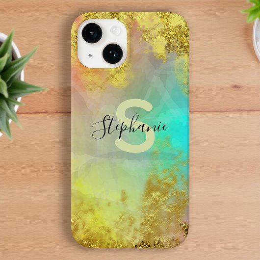 Fancy Glam Abstract Goud Metallic Folie Glitter Case-Mate iPhone Case