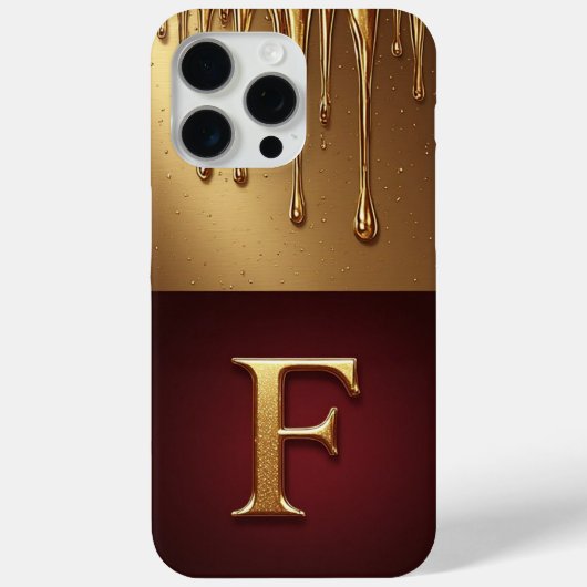 💎 Fancy Glitter F Monogram Met Druipende Vloeisto Case-Mate iPhone Case (Achterkant)