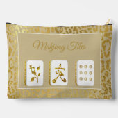 Fancy Gold and Tan Mahjong Tile Pouch Etui (Achterkant)