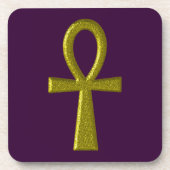 Fancy Gold Ankh Cork Onderzetter (Voorkant)