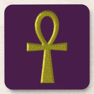 Fancy Gold Ankh Cork Onderzetter